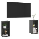 vidaXL TV-benker 2 stk høyglans grå 72x35x36,5 cm sponplate
