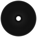 vidaXL Luksuriøs servant rund matt svart 32,5x14 cm keramisk