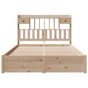  Seng med bokhylle uten madrass 160x200 cm heltre furu 8721158612106