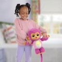 Fingerlings Interaktivt Kosedyr Babyape Harper Rosa med Lys og Lyd