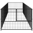 vidaXL Hundegård svart 8 m² stål