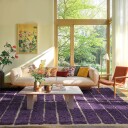 Ryetepper   Ikara Natural Cotton Shaggy lilla Størrelse: 240 x 340 cm