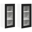  Kjøkkenskap 2 pcs Svart 40 x 31 x 80 cm Konstruert tre