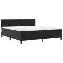  Box Spring Seng med Madrass Svart Super King Fløyel