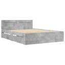  Sengeramme med hodegavl betonggrå 140x200 cm konstruert tre 8721102855696