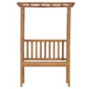 vidaXL Hagebenk med pergola 115 cm heltre teak