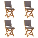  Utendørs Bistro Stoler med pute 4 pcs Mørkegrå 38 x 46 x 85 cm