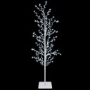 vidaXL Mikro bjørkejuletre Hvit 150 cm Stål 360 LED-lys