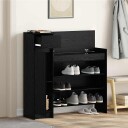  Sko skap Svart eik 100.5x28x100 cm Konstruert tre