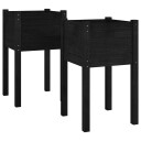 vidaXL Plantekasser 2 stk 40x40x70 cm heltre furu svart