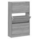 vidaXL Skoskap gr? sonoma 63x24x103 cm konstruert tre