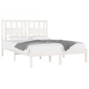 vidaXL Sengeramme hvit heltre furu 140x190 cm