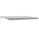 Automatisk uttrekkbar markise antrasitt og hvit 600x300 cm