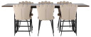Venture Design Ystad & Limhamn spisegruppe Beige/mokka 6 stoler & bord 220 x 100 cm