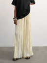 Topshop Thea Highrise Waist Crinkle Maxi Skirt Beige 36