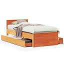  Sengeramme uten madrass med hodegavl brun 75x190 cm heltre furu
