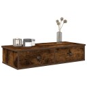  Vegghylle med skuffer røkt eik 80x31x17 cm konstruert tre 8721158649850