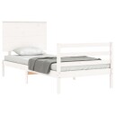 vidaXL Sengeramme med hodegavl hvit 3FT single heltre 8720845403577