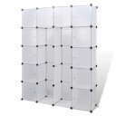 vidaXL Modulært skap med 14 deler, hvit 37 x 146 x 180,5 cm