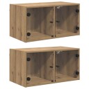  Vegghotell 2 pcs Artisan Eik 68 x 37 x 35 cm Konstruert tre