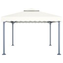 vidaXL Paviljong 400x300 cm kremhvit aluminium
