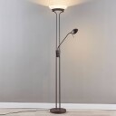 Lindby Yveta -rustfarget LED-uplight-gulvlampe med dimmer