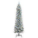  Kunstig juletre Grønn og hvit 240 cm PVC og Metall og Plast